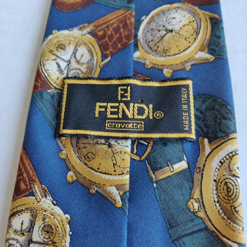 Vintage Fendi Tie 100% Silk Italy Designer